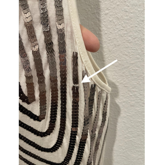 EXPRESS Beige Sequin Sleeveless Tank Blouse - Picture 5 of 5